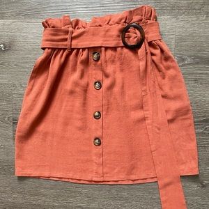 Everly Brand Rust Linen Skirt In Small - New With Tags